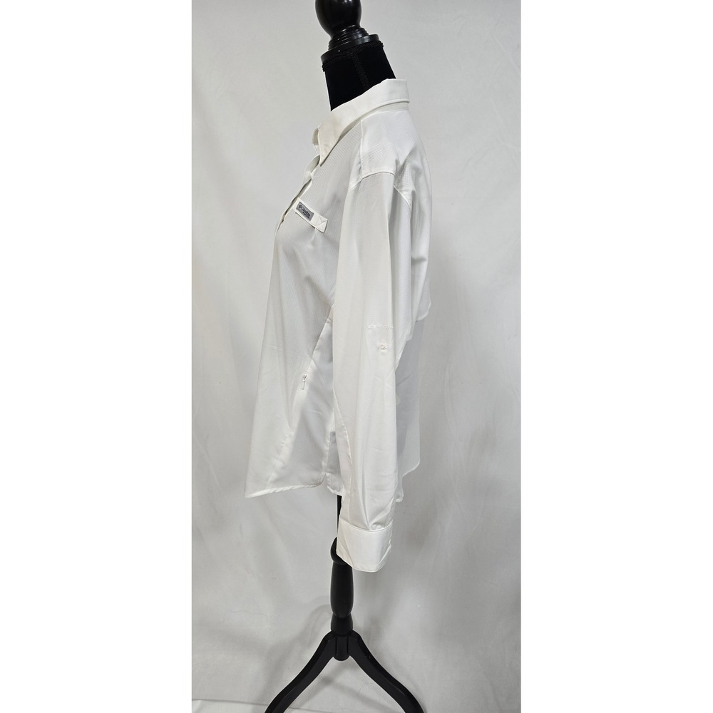 Columbia women XL PFG Tamiami II long sleeve shirt white gorpcore hiking outdoor - Picture 6 of 9